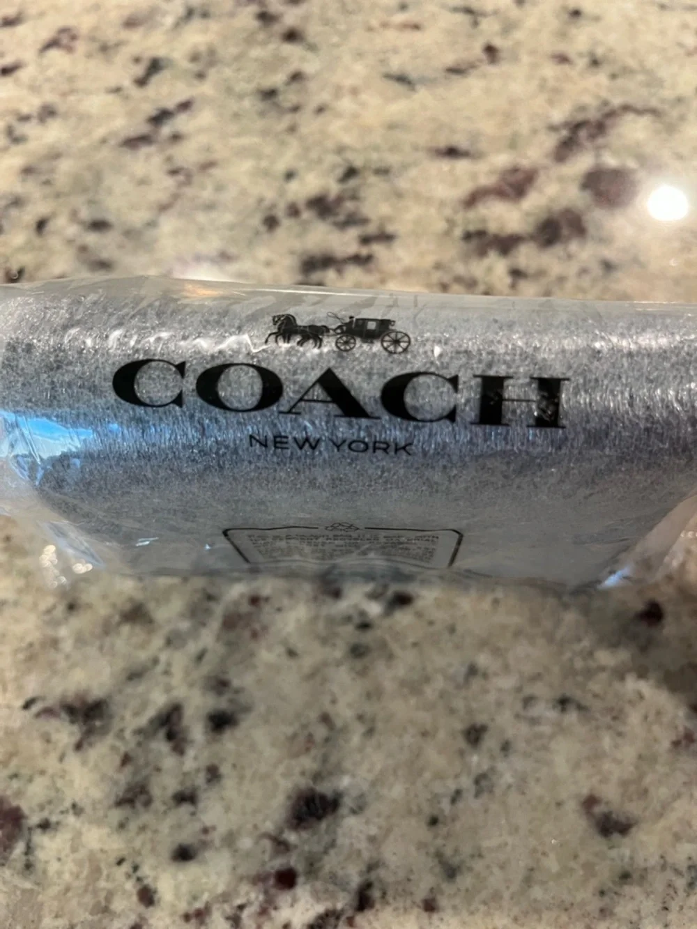 Coach Navy Signature Snap Wallet In Signature Canvas with Silver Logo - Picture 5 of 7